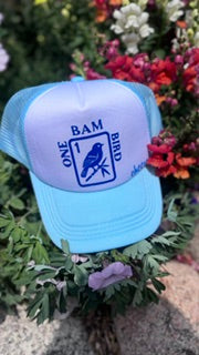 ONE, BAM, BIRD--CHEERS Blue Trucker Hat