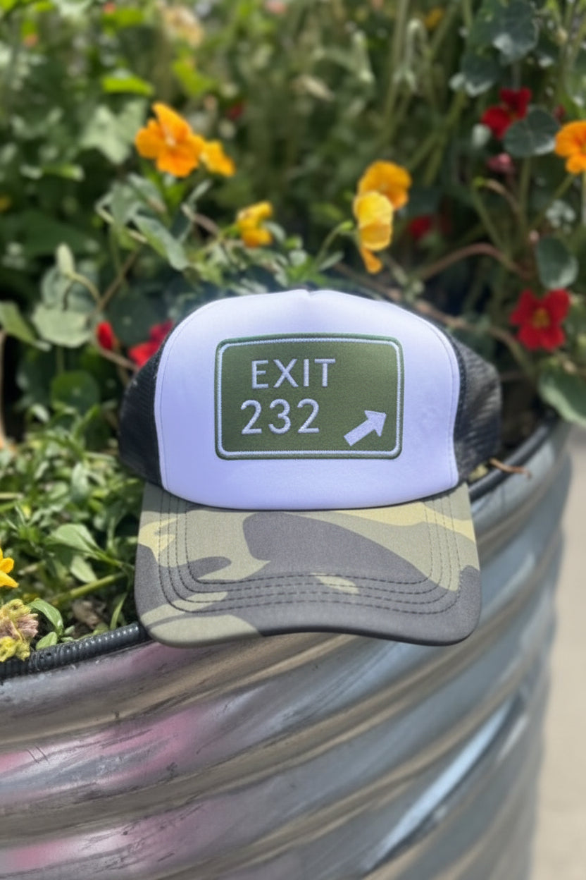 Exit 232 Camo Trucker Hat