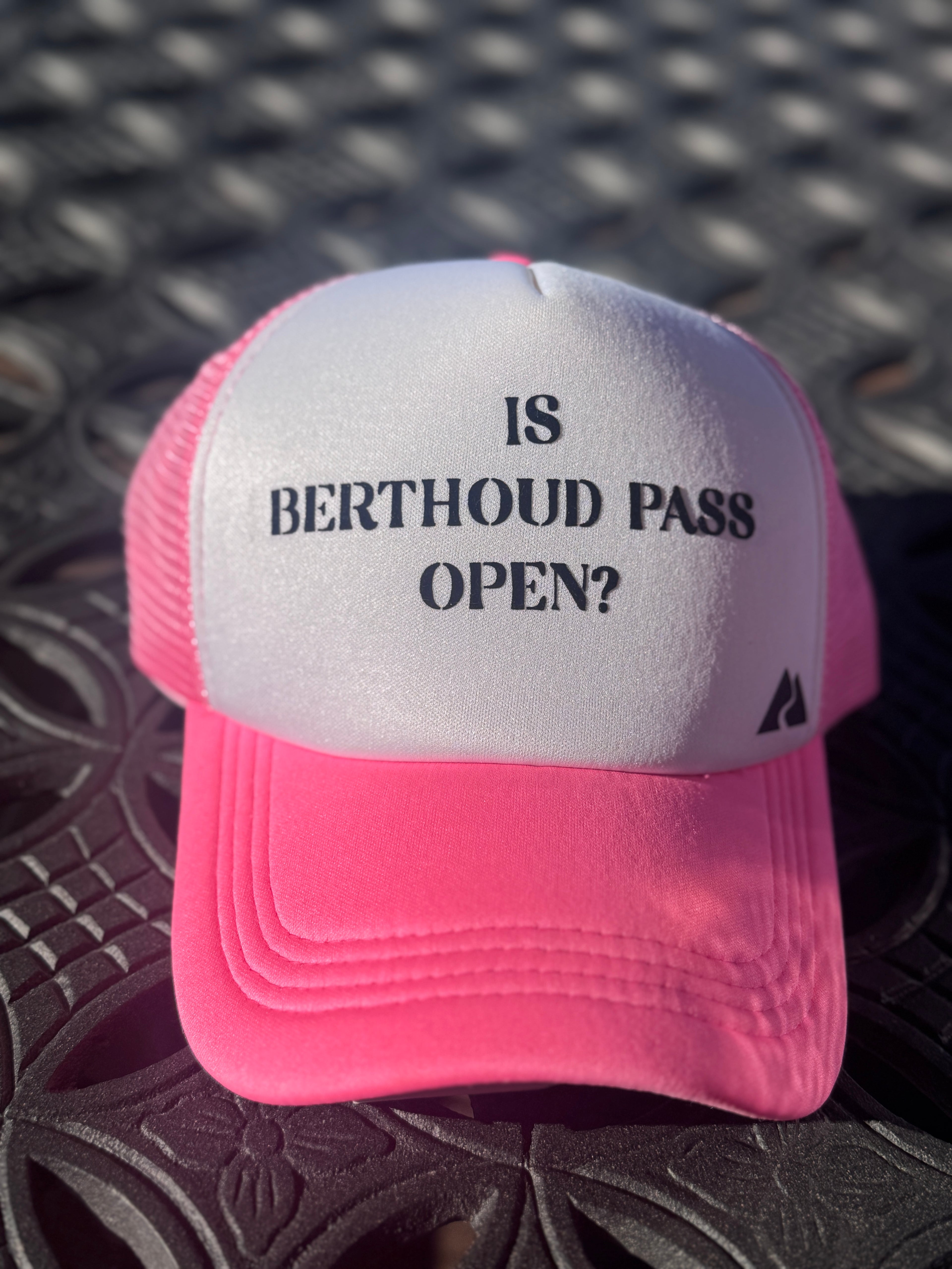 Vibrant Pink Trucker Hat with Black Font