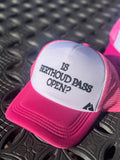 Deep Fuchsia Trucker Hat with Black Font