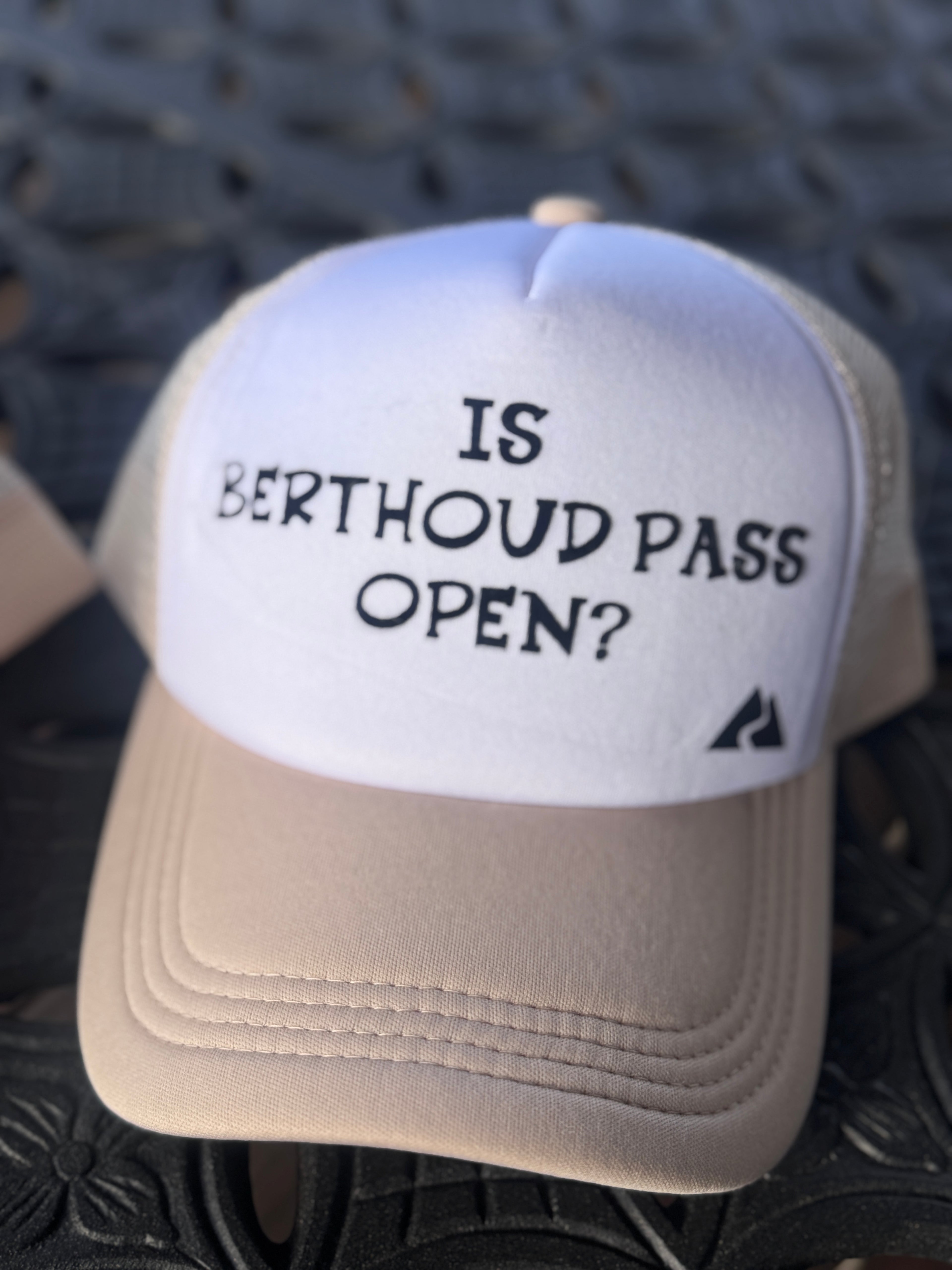 Beige Trucker hat with Playful Black Font