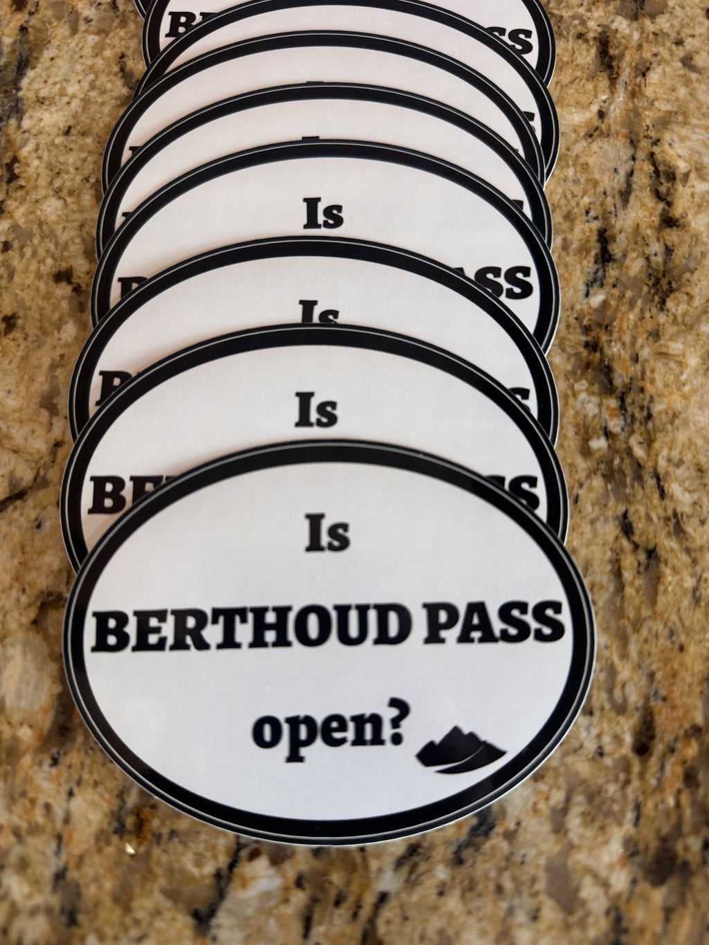 4x3 Oval "Is Berthoud Pass Open?" Sticker